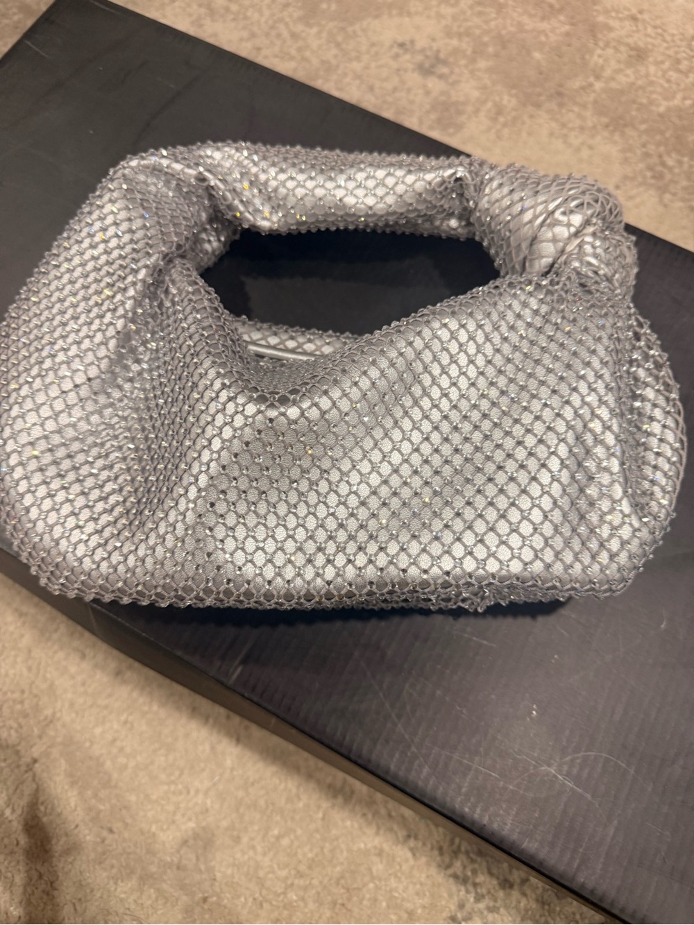 Silver Mesh Evening Top-Handle Bag